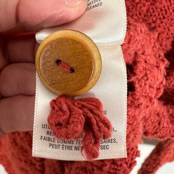 Anthropologie Moth Cable Knit Turtleneck Sweater Red Womens Size Large Long Boho - Picture 11 of 16